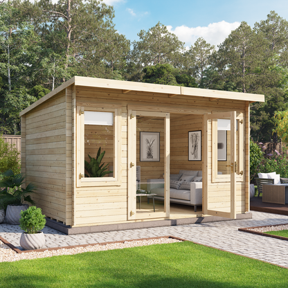 BillyOh Fraya Pent Log Cabin Modern Garden Office Studio Retreat