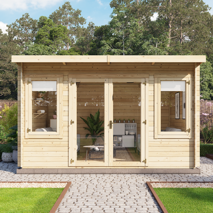BillyOh Fraya Pent Log Cabin Modern Garden Office Studio Retreat