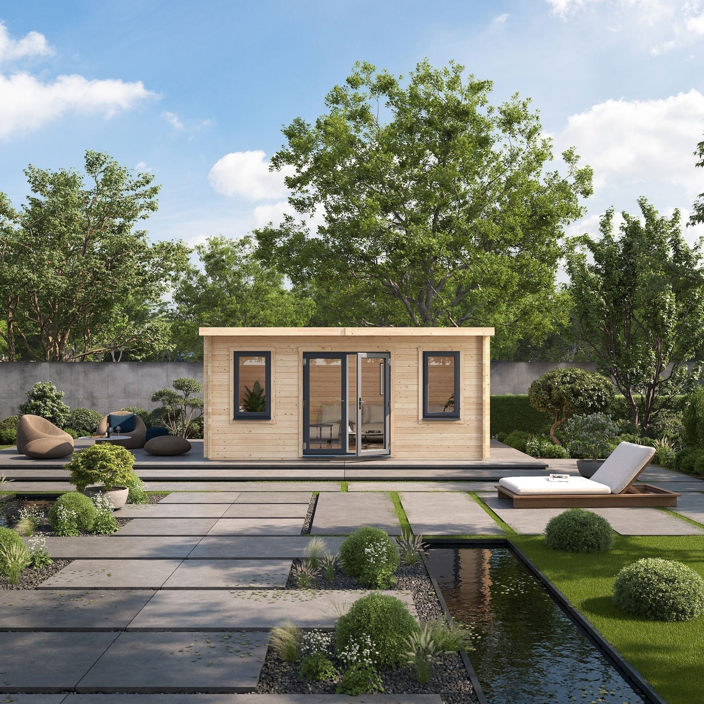 BillyOh Fraya Pent Log Cabin Modern Garden Office Studio Retreat