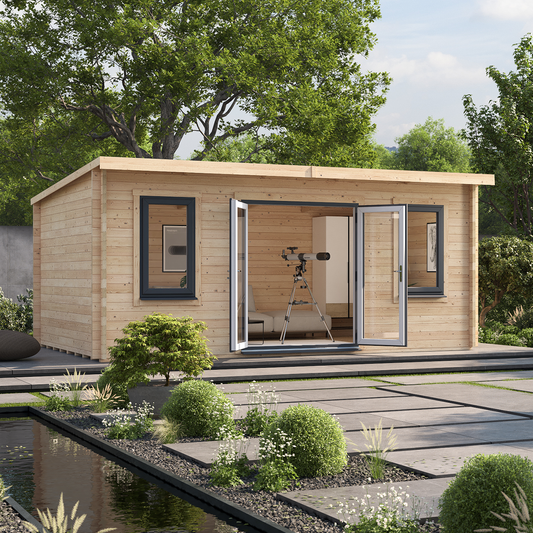 BillyOh Fraya Pent Log Cabin Modern Garden Office Studio Retreat